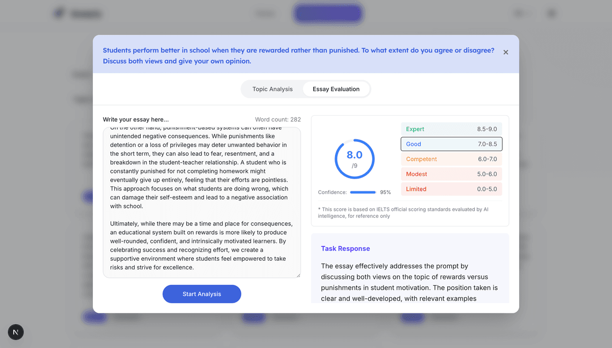 Essayly.ai - AI-powered writing improvement tool for IELTS, TOEFL, and GRE essay preparation